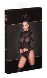 Noir Handmade's Elegant Embroidered Tulle Bodysuit Her Fetish
